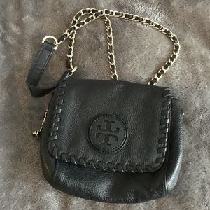 NWOT Tory Burch Marion Chain Black Leather Purse